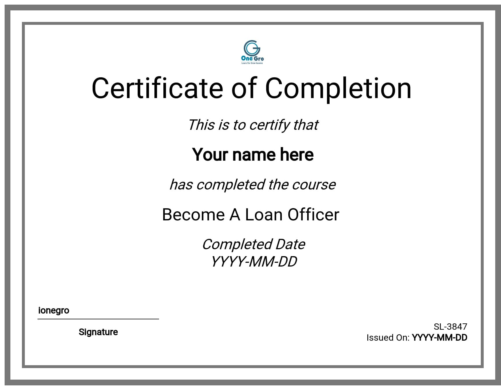 Course Certificate